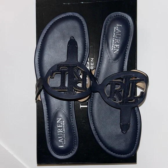 Lauren Ralph Lauren Shoes Lauren Navy Audrie Sandal Size 75b